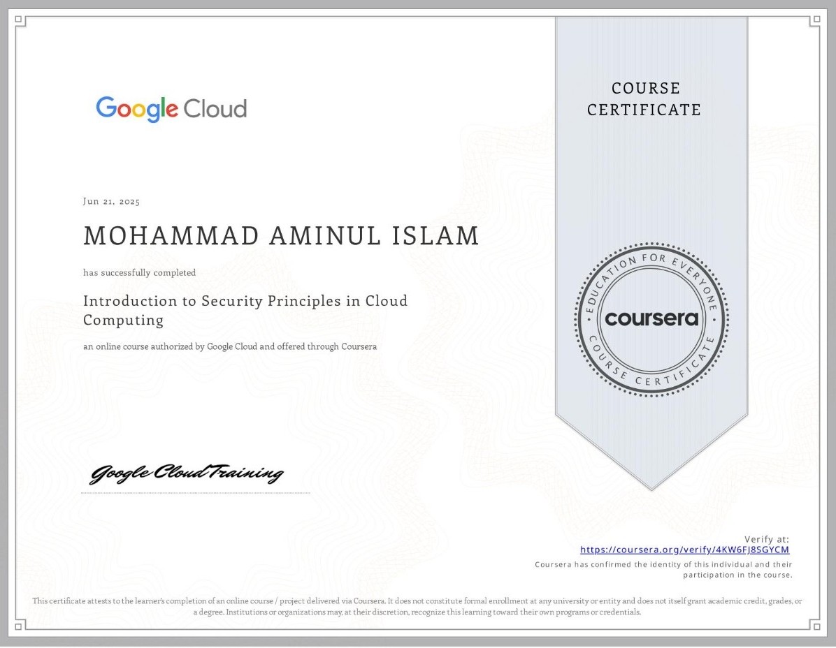 Google Cloud Cybersecurity Certificate - Introduction to Security Principles in Cloud Computing