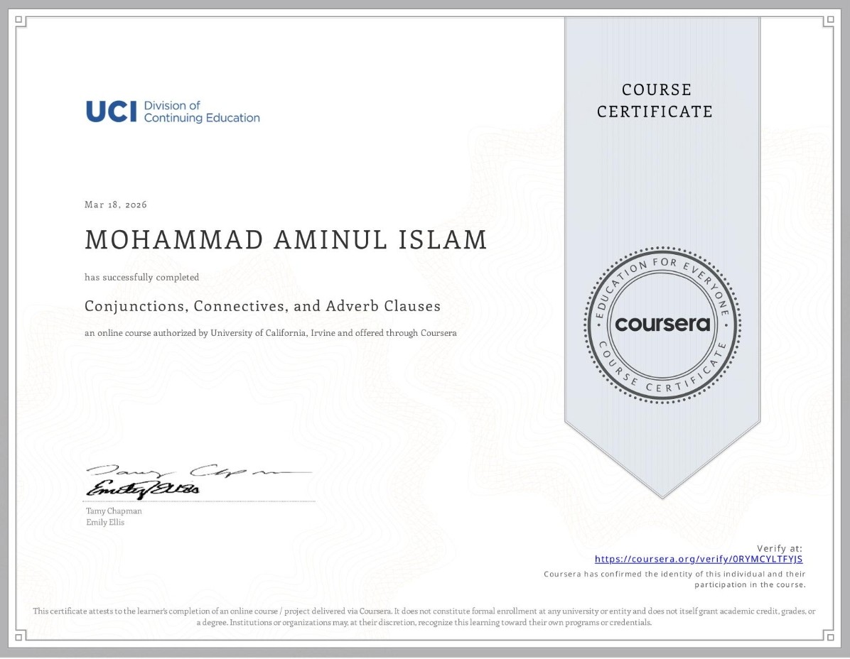 Conjunctions, Connectives, and Adverb Clauses - University of California, Irvine