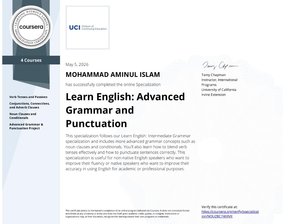 Learn English: Advanced Grammar and Punctuation - University of California, Irvine